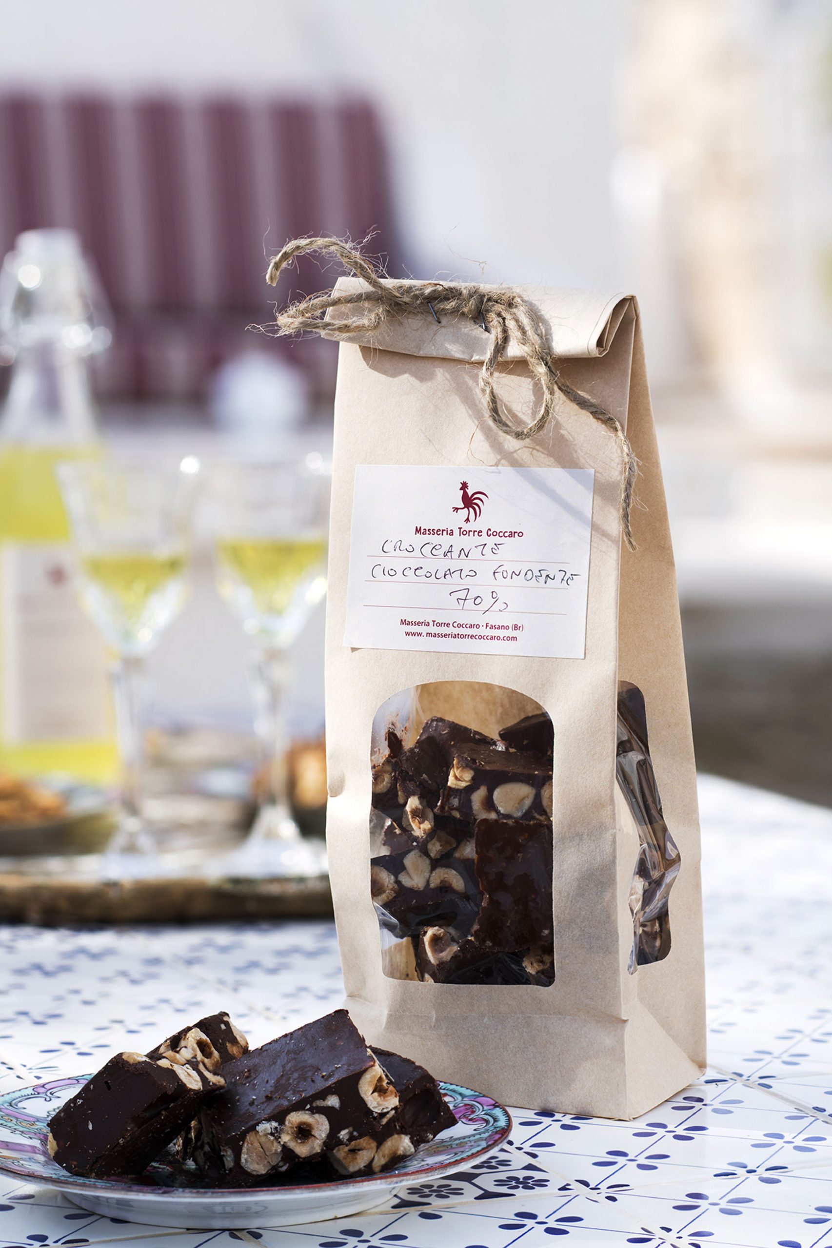 Torrone con nocciole e cioccolato fondente 70% (350g)